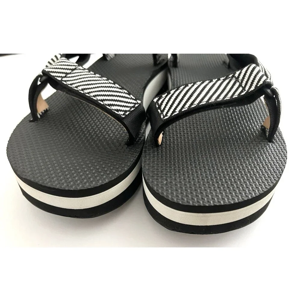 Teva Womens Flatform Sandals Size 9 Universal PlatformCandy Stripe Black White
